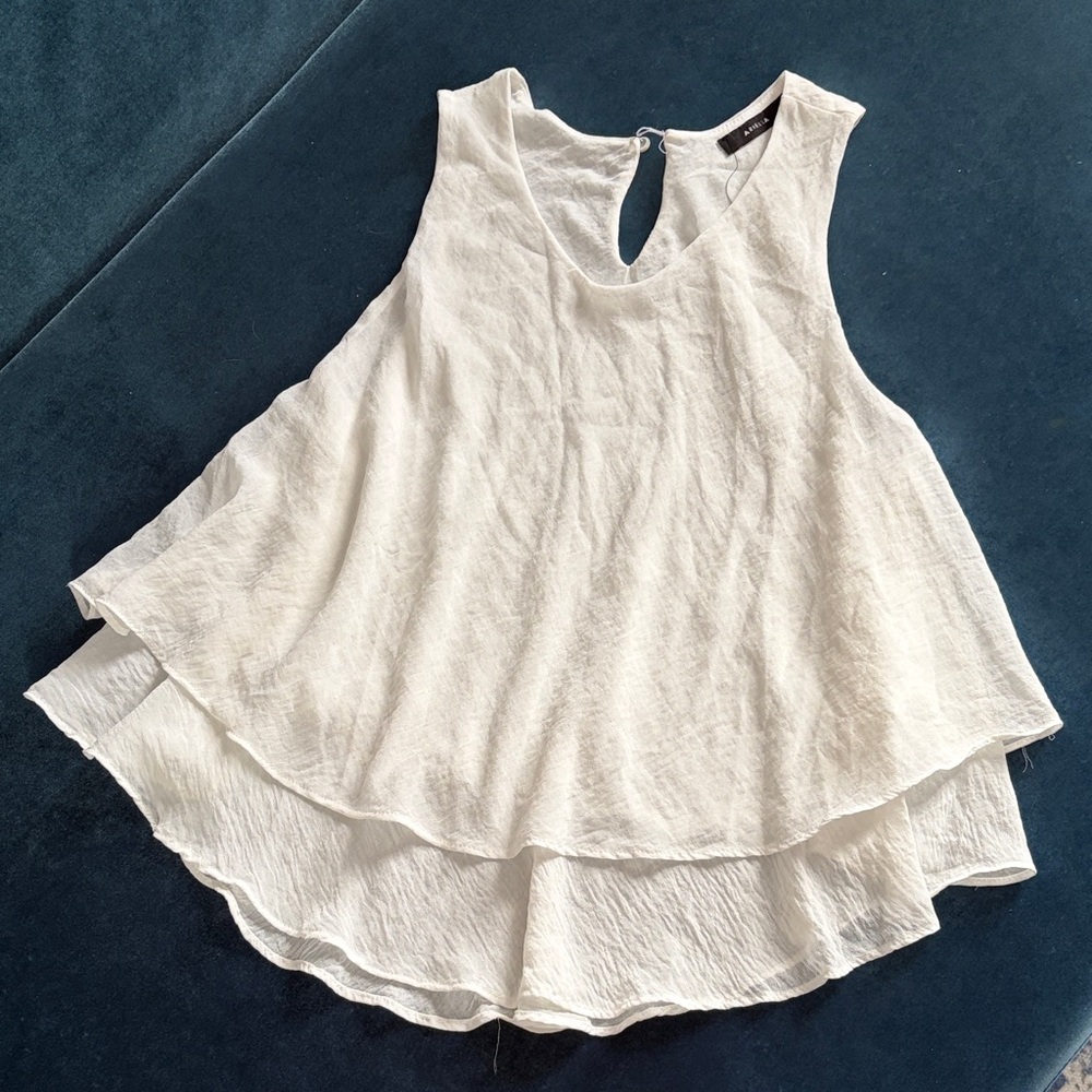 Ariella White Layered Sleeveless Blouse